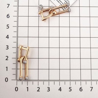 Серьги из красного золота с фианитами 3