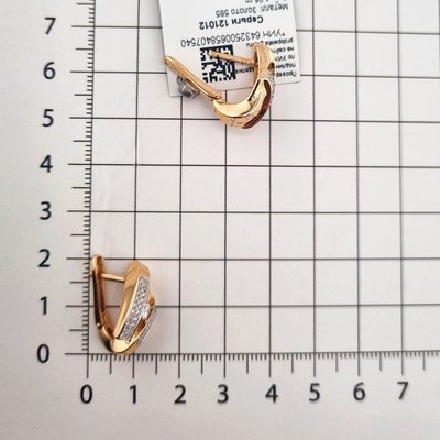Серьги из красного золота с фианитами 3
