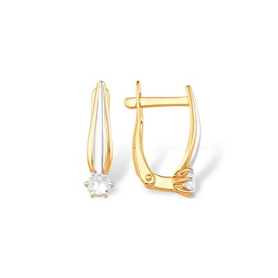 Серьги из красного золота с фианитами 1