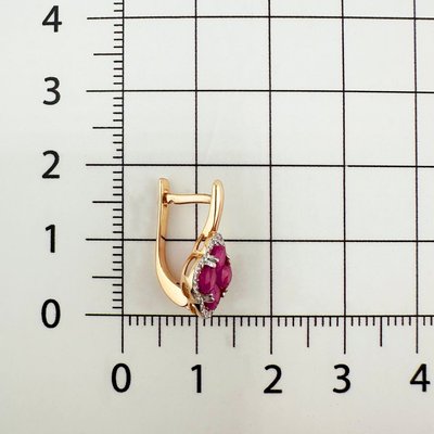 Серьги из красного золота с бриллиантами и рубинами 3