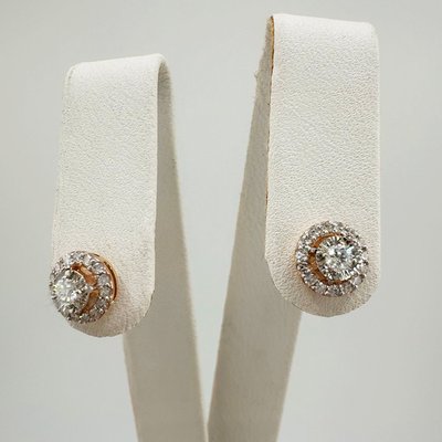 Серьг-пусеты и из красного золота с бриллиантами 2