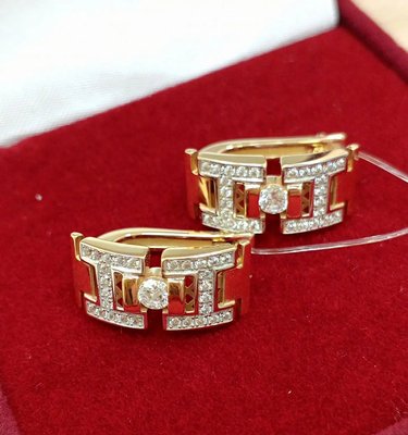 Серьги из красного золота с фианитами 2
