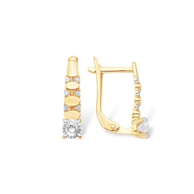 Серьги из красного золота с фианитами 1