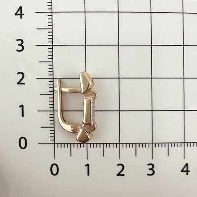 Серьги из красного золота с фианитами 3