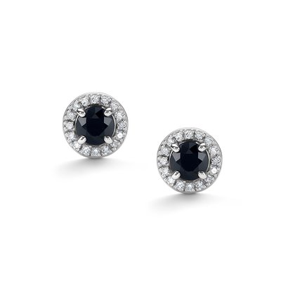Серьги из белого золота с сапфиром и бриллиантами 1
