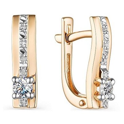 Серьги из красного золота с бриллиантами 1