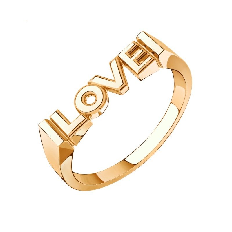 Кольцо «LOVE» из красного золота