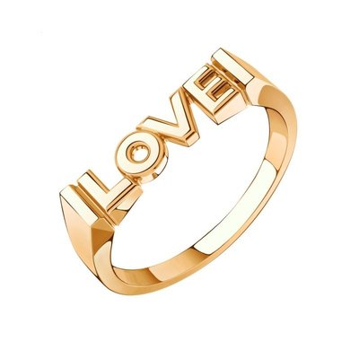 Кольцо «LOVE» из красного золота 1