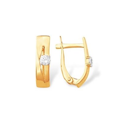 Серьги из красного золота с фианитами 1