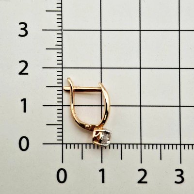 Серьги из красного золота с фианитами 3