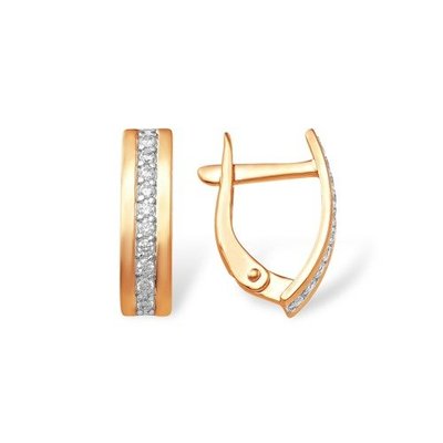 Серьги из красного золота с фианитами 1