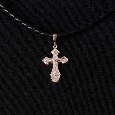 Крест из комбинированного золота 5