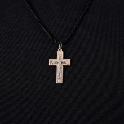 Крест из комбинированного золота 4