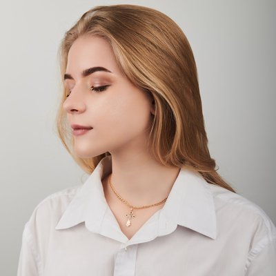Крест из комбинированного золота 4